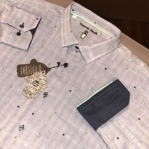 Visconti Black Herringbone Blue Skull Men’s XL